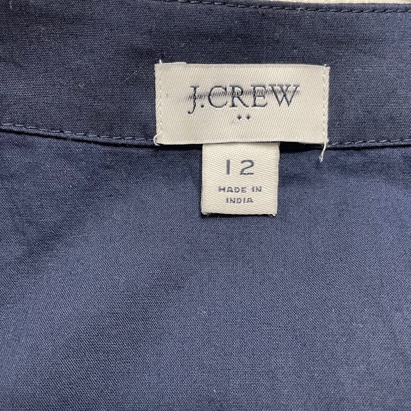 J.Crew Rosina Poplin Button Front Wrap Dress Navy, Size 12 midi lenght cotton - Picture 12 of 13